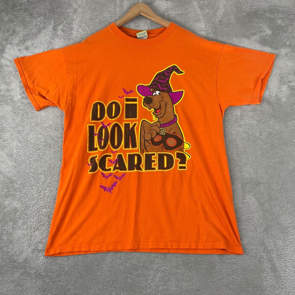 Scooby-Doo Shirt Mens XL Orange Halloween Witch Cartoon Network 2001 Y2K Movie
